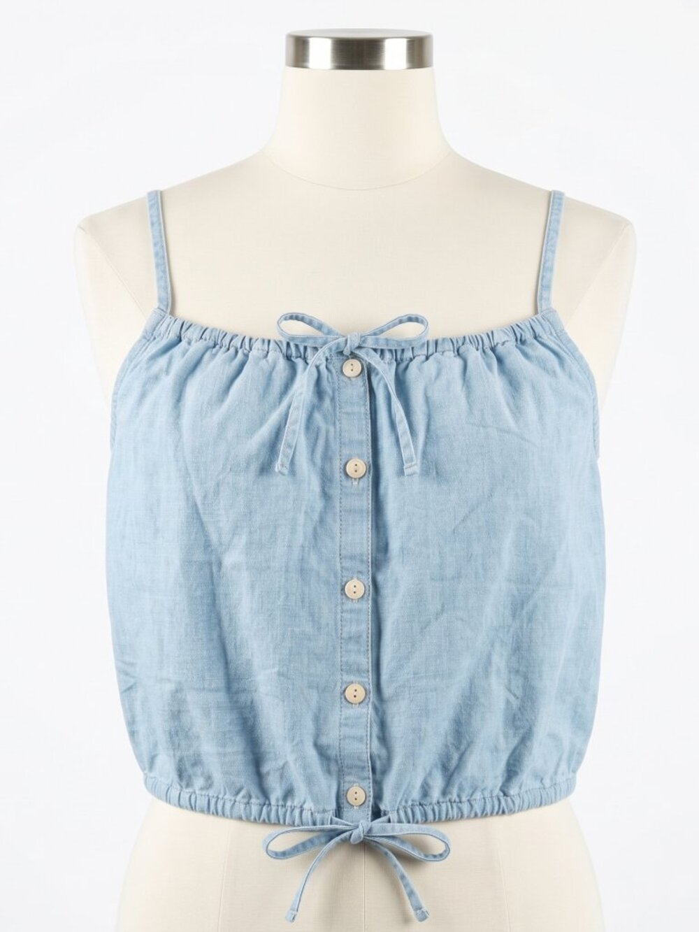 NWT Madewell Chambray Meriden Crop Cami Top in Vineshire Wash XS